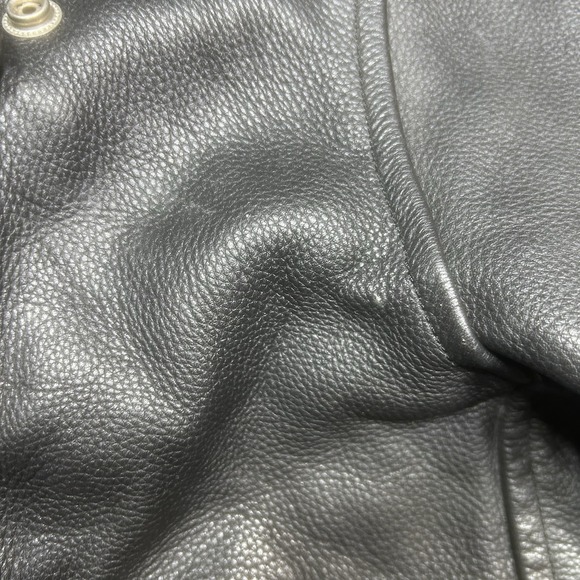 Vintage Raider Jacket Women's 8 Black Genuine Leather Biker Distressed *SPOTS - Picture 11 of 16